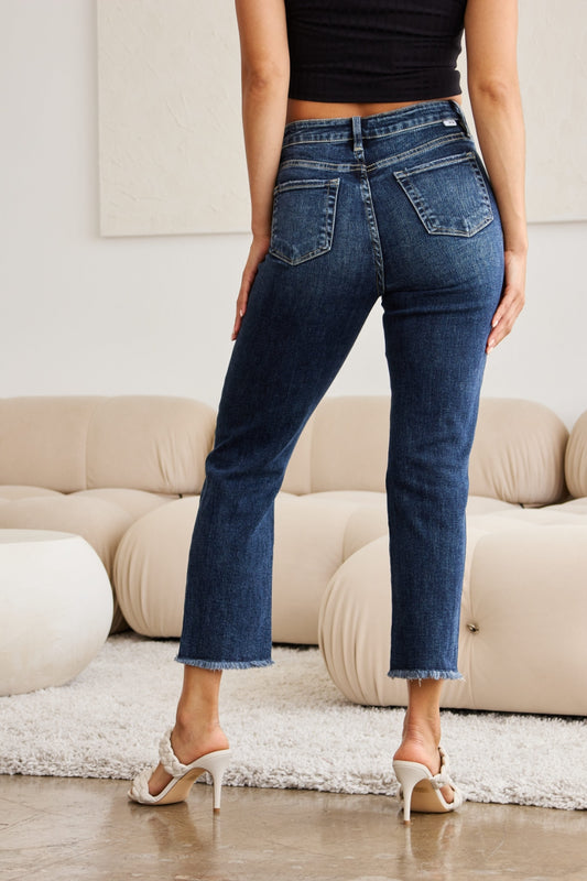 RFM Edgy Queen Curve Hugger Distressed Crop Jeans