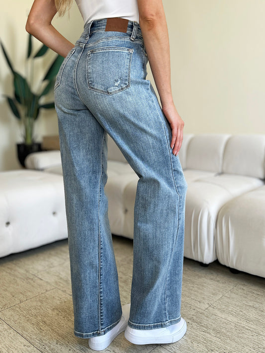 Judy Blue Faded Retro High Waist Straight Jeans