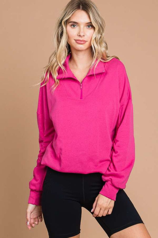 Athletic Fit Half Zip Long Sleeve Sweatshirt