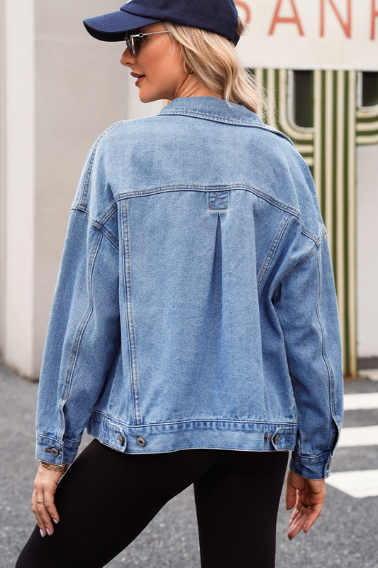 Modern Nostalgia Collared Denim Jacket