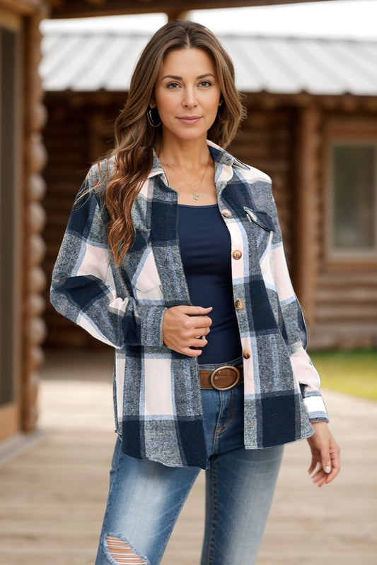 Rustic Comfort Button Down Plaid Shacket