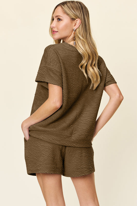 Minimal Texture Maximum Comfort Short Sleeve and Shorts Set