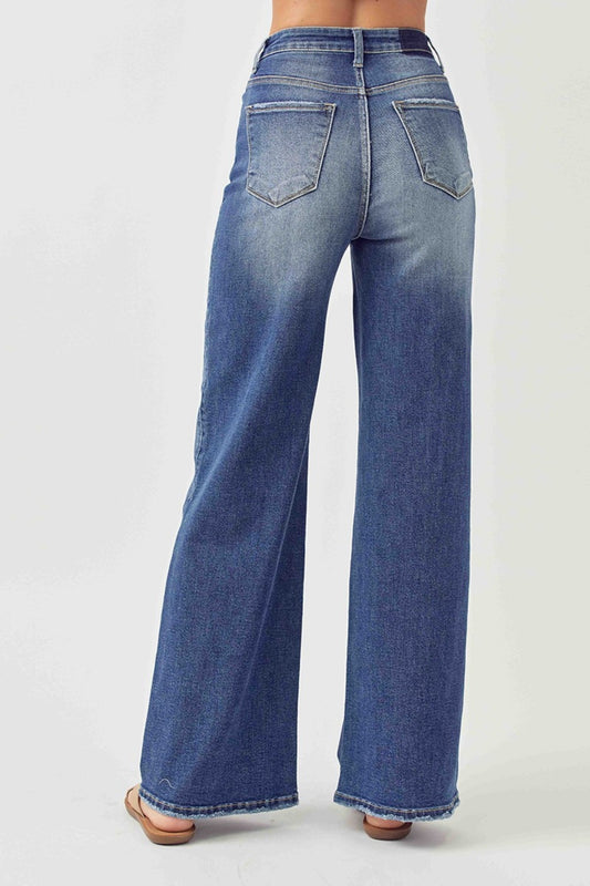 RISEN In Vogue Faded Wide Leg Jeans