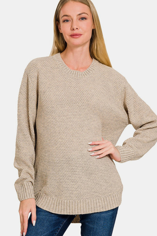 Elevated Essential Curved Hem Sweater