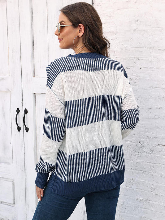 Opulence Double Stripe Chunky Knit Sweater