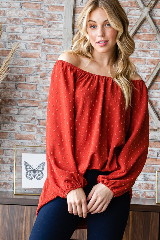 Swiss Dot Sweetheart Off Shoulder Blouse